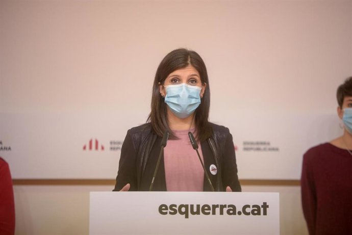 La secretaria general adjunta y portavoz de ERC, Marta Vilalta, en rueda de prensa telemática.