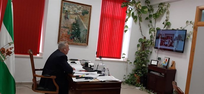 Ruiz Boix en reunión telemática con UGT y CCOO