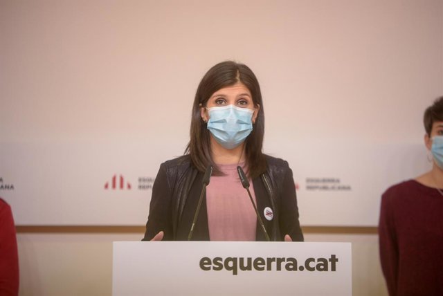 La secretària general adjunta i portaveu d'ERC, Marta Vilalta, en una roda de premsa telemàtica.