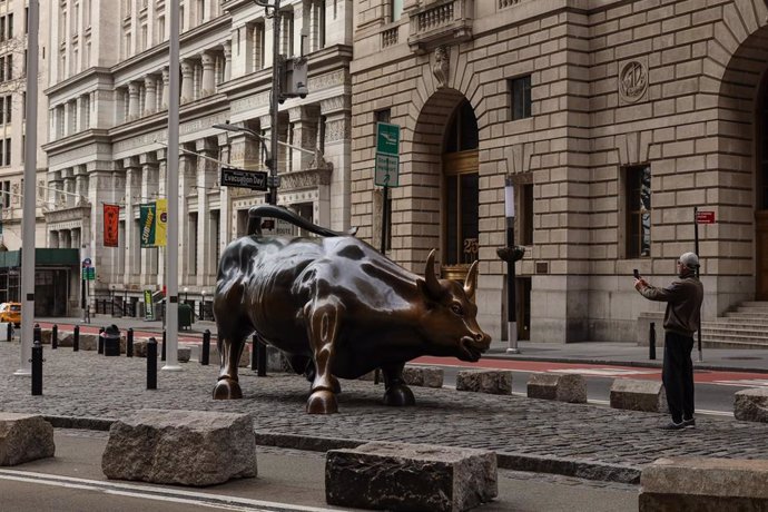 El Toro de Wall Street, en Nueva York (EEUU), el 22 de marzo de 2020. 