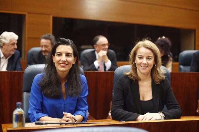 Imagen recurso de la portavoz de VOX en la Asamblea de Madrid, Rocío Monasterio y la diputada de VOX Ana Cuartero