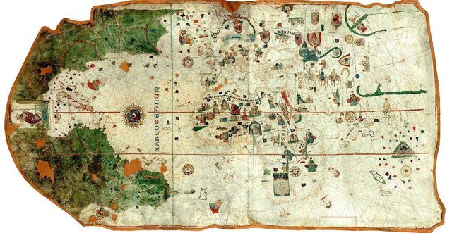 Reproducción realizada en 1892 de la Carta de Juan de la Cosa, el primer mapamundi con América.