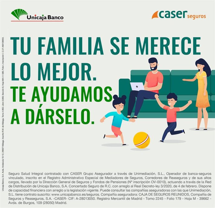 Unicaja Banco lanza una campaña de seguros de salud de Caser