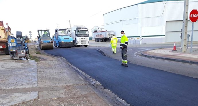 Obras en la travesía de Villarreal de Huerva