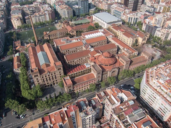 Vista aérea del recinto de la Escola Industrial de Barcelona