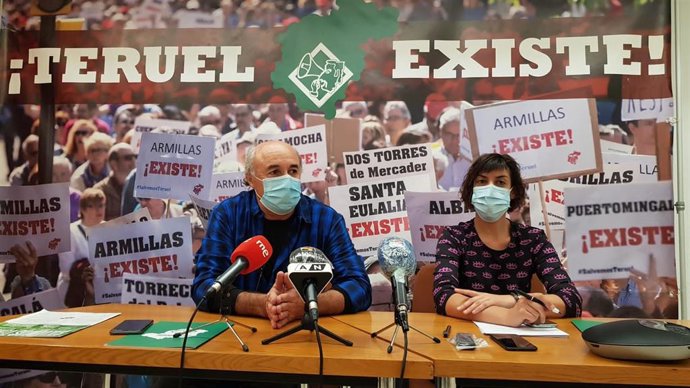Rueda de prensa del movimiento ciudadano 'Teruel Existe'.