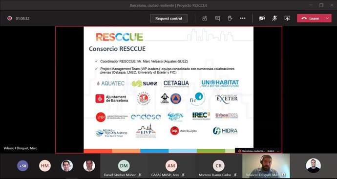 El primer proyecto europeo de innovación en resiliencia urbana financiado por la Comisión Europea, Resccue, ha organizado este martes el evento online 'Barcelona, ciudad resiliente'.