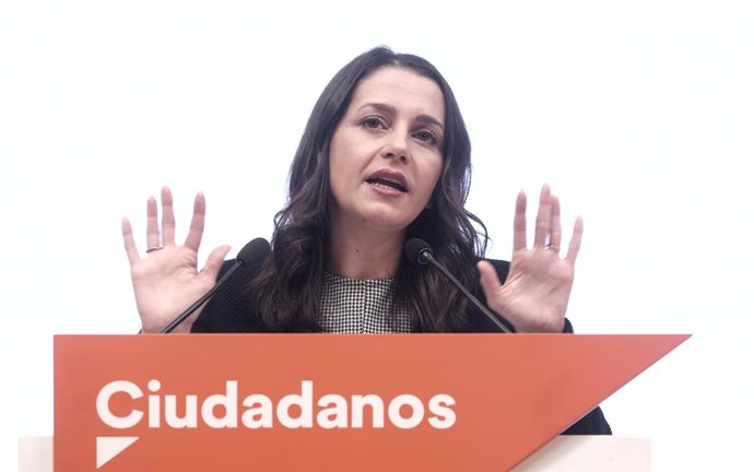 La presidenta de Cs, Inés Arrimadas, en una roda de premsa posterior a la reunió del Comit Permanent del partit.