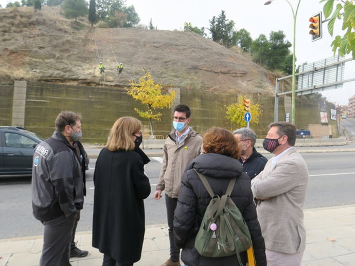 Imatge del primer tinent d'alcalde i regidor d'Urbanisme de la Paeria, Toni Postius, durant la visita a les obres de millora al Turó de Gardeny, el 10 de novembre del 2020. (Horitzontal)