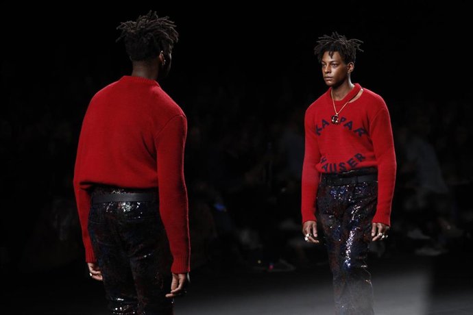 Modelos durante el desfile de Ana Locking en la Mercedes Benz Fashion Week de Madrid temporada Otoño/Invierno 2019-2020. 