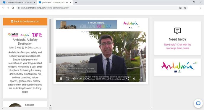 [Mediosandalucia1.Ctrjal] Andalucía Promociona El Destino En La World Travel Market Virtual Como Esponsor Principal