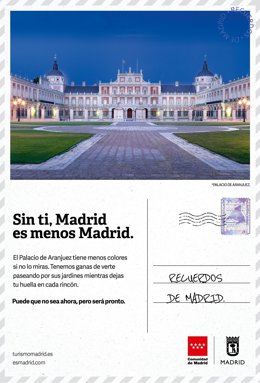Cartel promocional de la campaña para promover el turismo de la Comunidad  'Recuerdos de Madrid'.