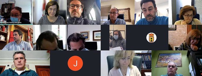 Imagen de la reunión telemática de Armisén con los Aytos con CEAS.