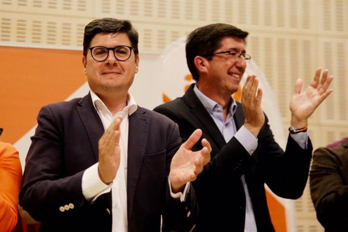 El portavoz de Cs en Sevilla, Álvaro Pimentel, con Juan Marín, en una imagen de archivo