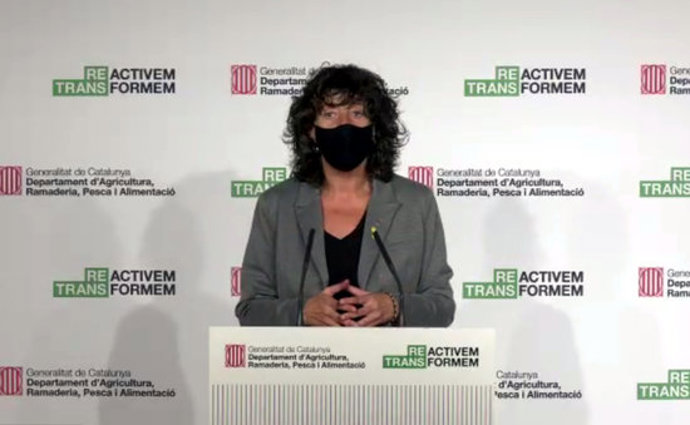 Pla mitj de la consellera d'Agricultura, Teresa Jord, en una captura de pantalla, l'11 de novembre del 2020. (Horitzontal)