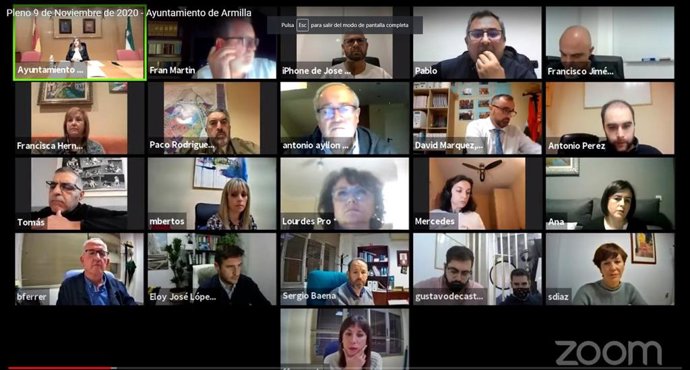 Reunión telemática del Ayuntamiento de Armilla