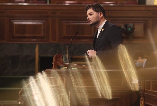El portaveu d'ERC al Congrés,  Gabriel Rufián, intervé al Congrés dels Diputats 