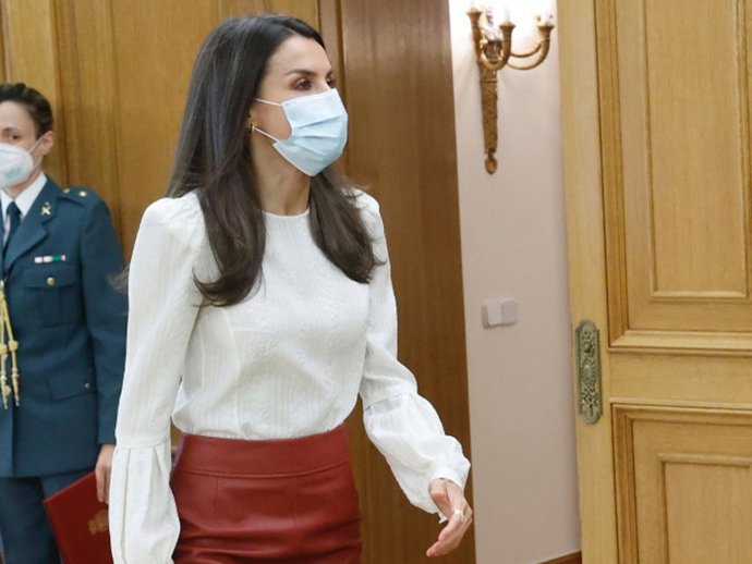 Doña Letizia, esta mañana en el Palacio de la Zarzuela