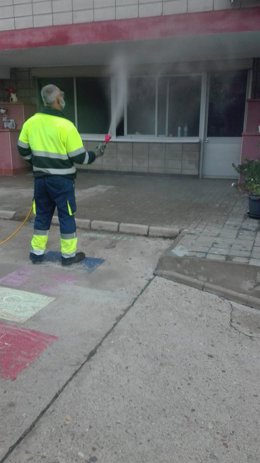 Desinfección en el Colegio Josefinas de Mérida