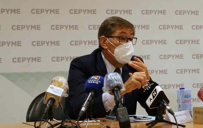 Aliaga en la rueda de prensa de este jueves en Cepyme.