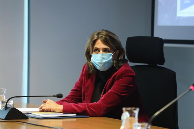 La fiscal general del Estado, Dolores Delgado, durante el acto de presentación de la Guía para el Uso Forense del ADN