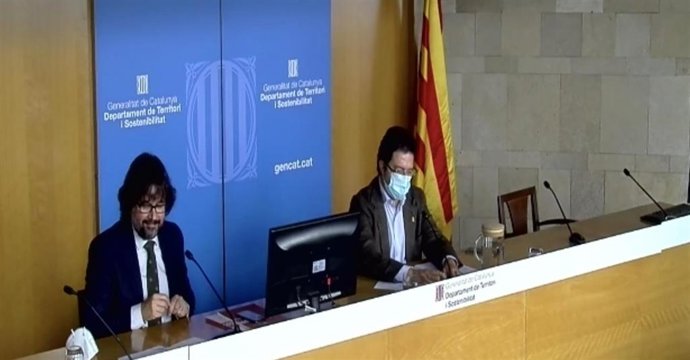 El presidente de FGC, Ricard Font, y el secretario de infraestrcturas, Isidre Gavín.