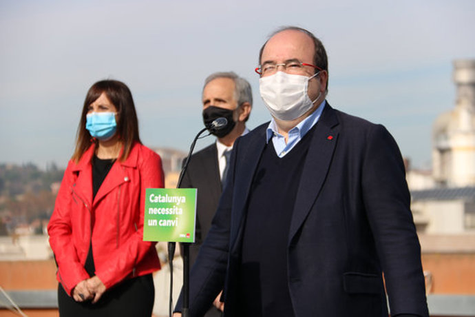 Pla mig del primer secretari del PSC, Miquel Iceta, en un acte a Granollers, el 12 de novembre de 2020. (Horitzontal)