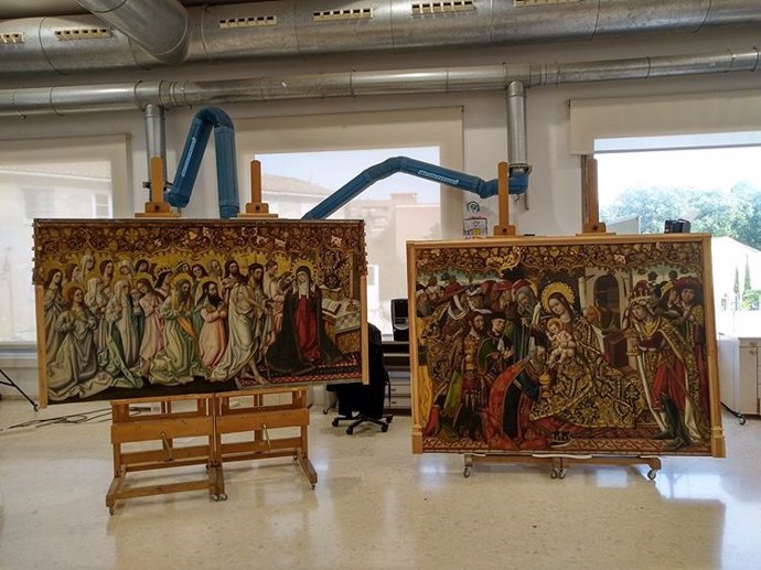 Restauración del 'Retablo de los Tres Reyes' en el Museo de Bellas Artes