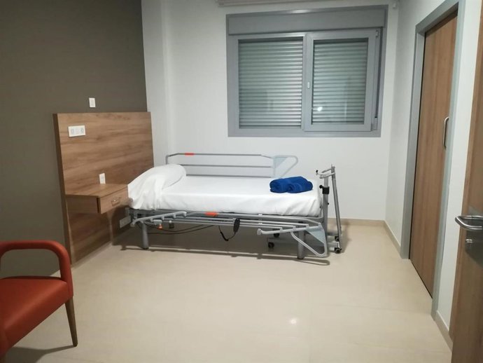 Una de las habitaciones del Centro COVID de Casetas.