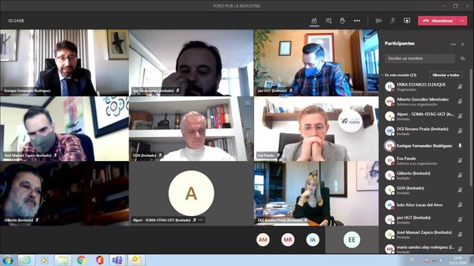 Reunión telemática del Foro por la Industria