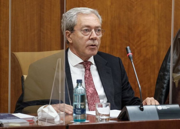 El consejero de Transformación Económica, Rogelio Velasco, en comisión parlamentaria