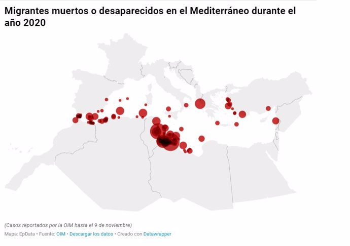 Migrantes muertos o desaparecidos en el Mediterráneo