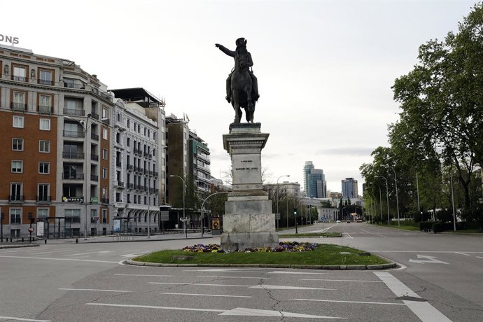 El Paseo de la Castellana de Madrid. 