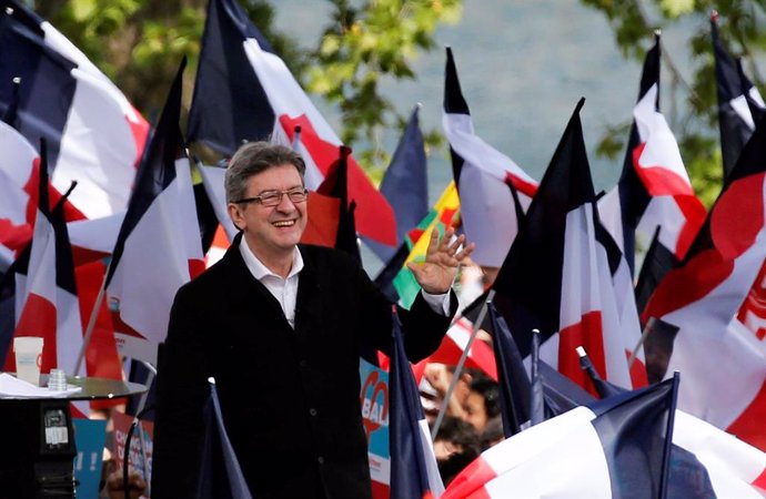 Jean-Luc Melenchon of the French far left Parti de Gauche and candidate for the 2017 French presidential election, attends a political rally in Toulouse, Southwestern France