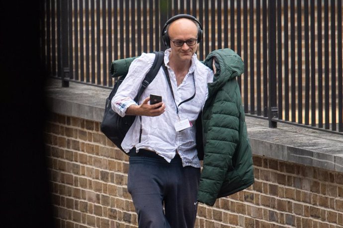 10 June 2020, England, London: Dominic Cummings top aide to UK Prime Minister Boris Johnson arrives at the back of Downing Street. Photo: Dominic Lipinski/PA Wire/dpa
