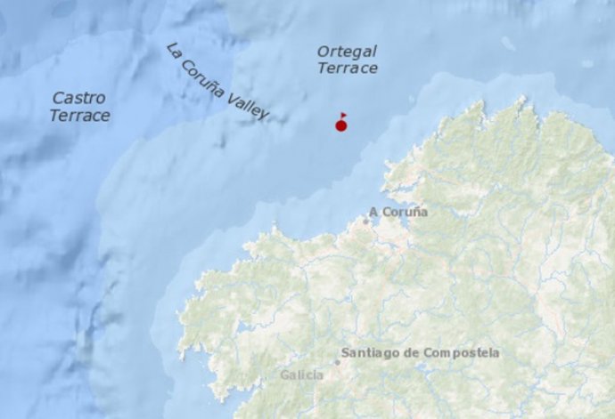 Mapa del punto en el que se encontraba el barco del que ha sido evacuado el tripilante