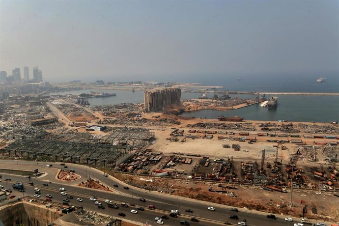 Daños materiales causados por las explosiones del 4 de agosto en el puerto de la capital de Líbano, Beirut