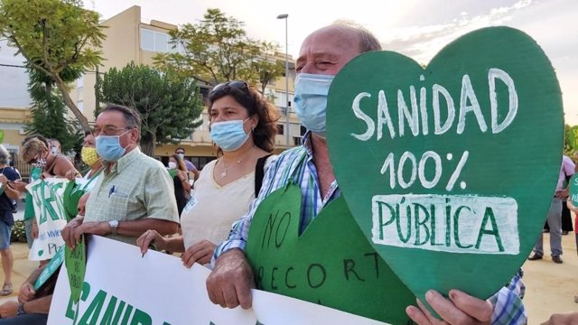 Carmen Álvarez en una manifestación de Sanidad