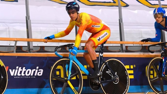 El ciclista español Albert Torres, en el Europeo en pista
