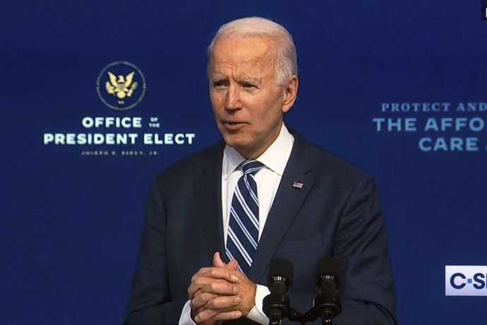 10 November 2020, US, Wilmington: A screen grab shows US President-elect Joe Biden delivering remarks about the Affordable Care Act (ACA). Photo: C-Span/ZUMA Wire/dpa