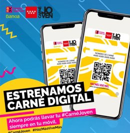 Nuevo carné joven digital de la Comunidad de Madrid