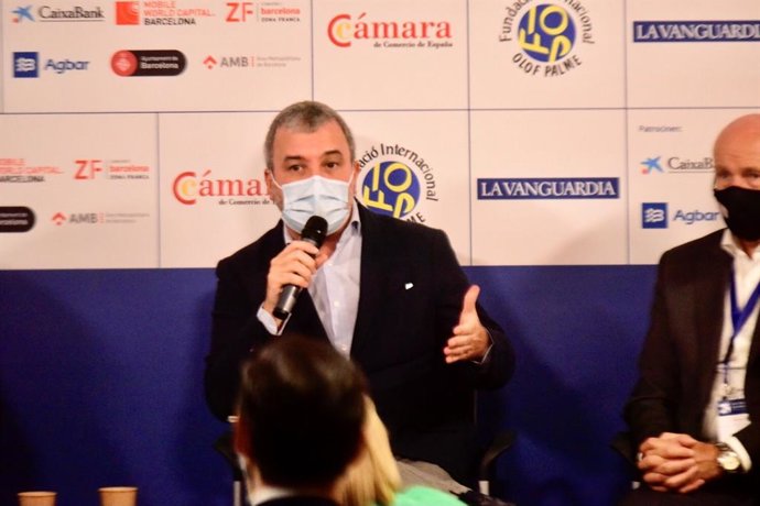 El primer teniente de alcalde de Barcelona, Jaume Collboni, en el XXV Encuentro de Economía en S'Agaró, celebrado en Barcelona.