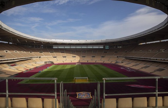 Estadio de La Cartuja donde se celebrará el encuentro oficial de la Selección Absoluta masculina de fútbol ante Alemania. En Sevilla (Andalucía, España), a 12 de noviembre de 2020.