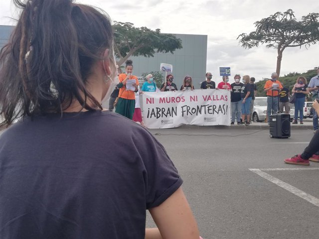 Protestes pels drets dels migrants a Arguineguín (Gran Canària), 14 de novembre del 2020.