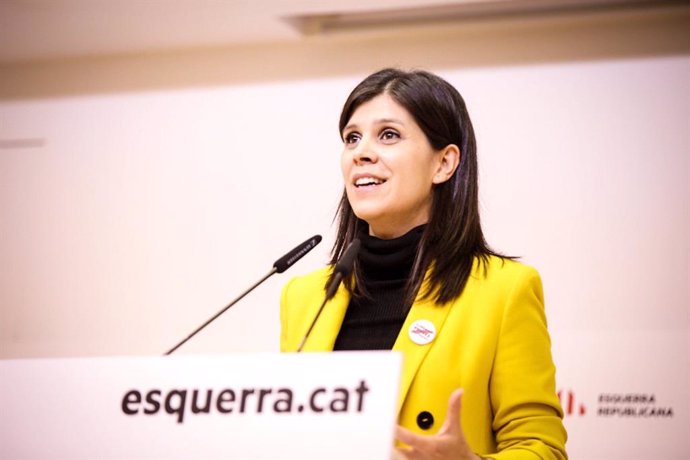 La secretaria general adjunta y portavoz de ERC, Marta Vilalta, en rueda de prensa telemática.