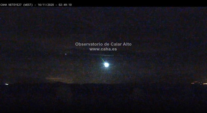 Bola de fuego captada esta madrugada en Calar Alto