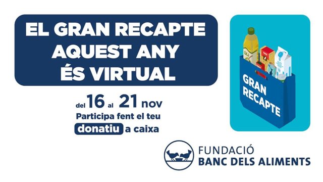 Cartell del Gran Recapte dels bancs d'aliments catalans.