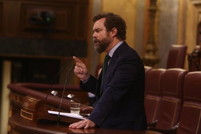 El portavoz de Vox en el Congreso, Iván Espinosa de los Monteros, durante la segunda parte del pleno de Debate de totalidad del Proyecto de Ley de Presupuestos Generales del Estado para el año 2021, en el Congreso de los Diputados, Madrid, (España), a 1