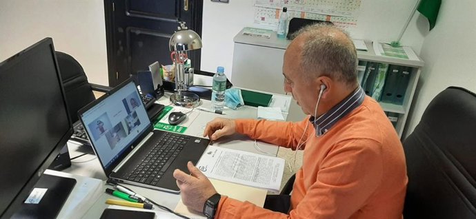 El presidente del Sector de Sanidad de CSIF-A, Victorino Girela, durante el encuentro virtual con Cs.