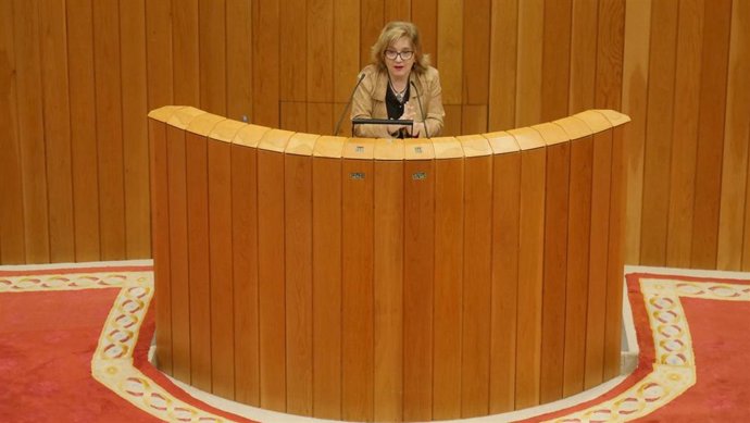 Montse Prado, diputada del BNG, en el hemiciclo gallego
